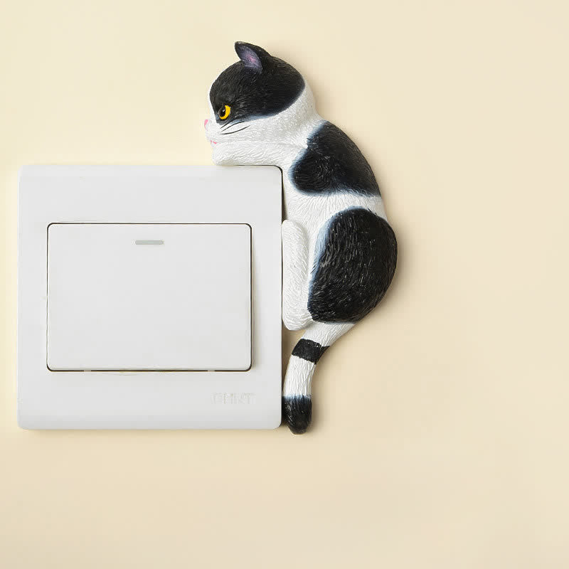 Nimara Ritual Painted Resin Cat Switch Cover Cute Animal Decor