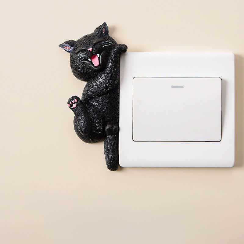 Nimara Ritual Painted Resin Cat Switch Cover Cute Animal Decor