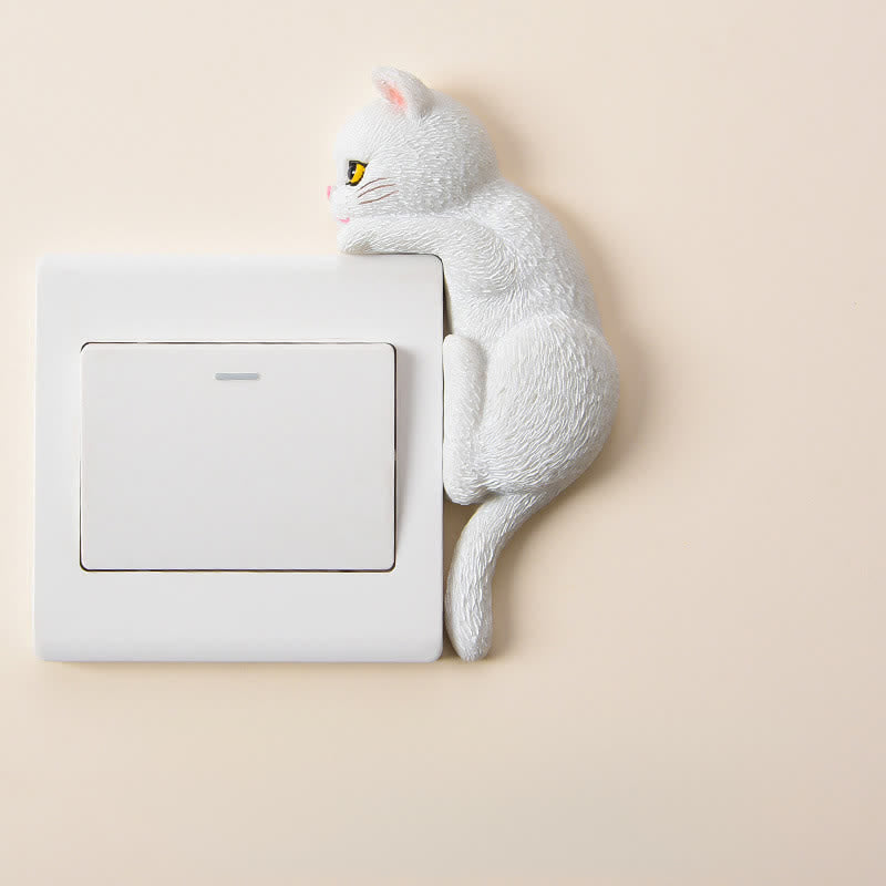 Nimara Ritual Painted Resin Cat Switch Cover Cute Animal Decor