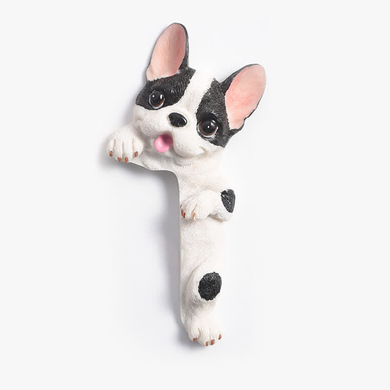 Nimara Ritual Hand-Painted Resin Dog 3D Cute Decorative Switch Wall Sticker