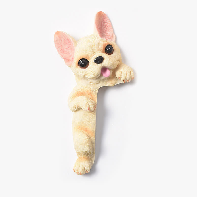 Nimara Ritual Hand-Painted Resin Dog 3D Cute Decorative Switch Wall Sticker