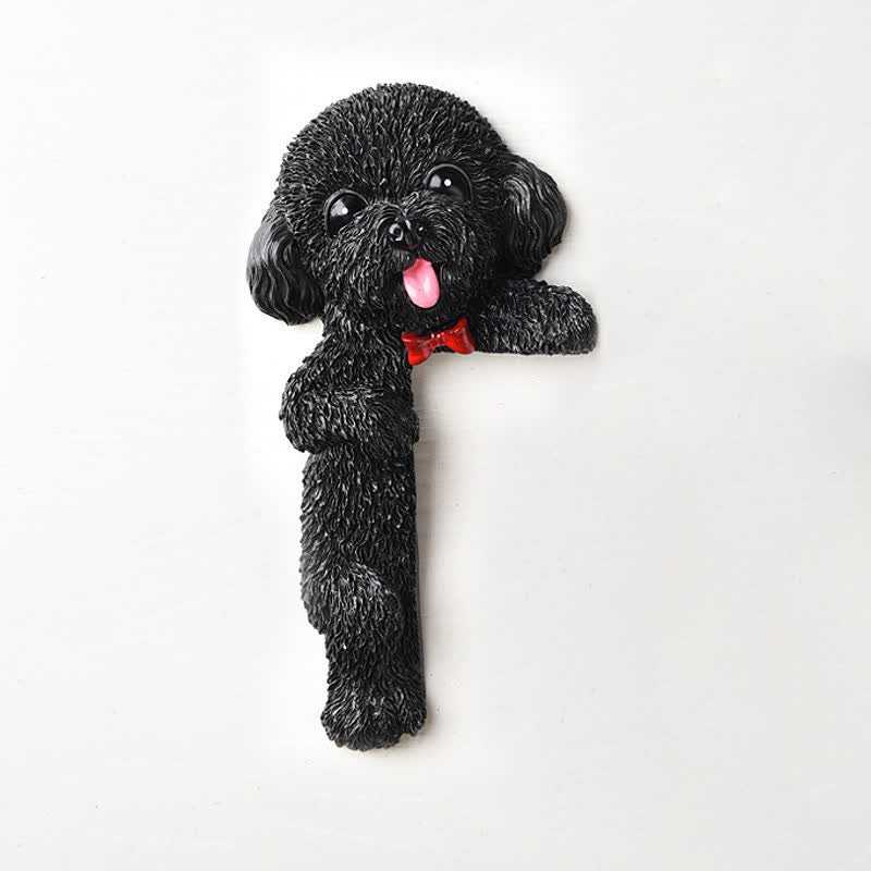 Nimara Ritual Hand-Painted Resin Dog 3D Cute Decorative Switch Wall Sticker