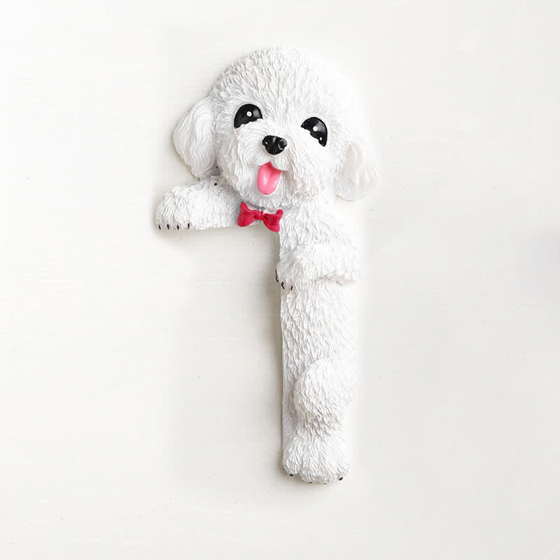 Nimara Ritual Hand-Painted Resin Dog 3D Cute Decorative Switch Wall Sticker