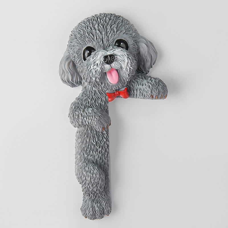 Nimara Ritual Hand-Painted Resin Dog 3D Cute Decorative Switch Wall Sticker