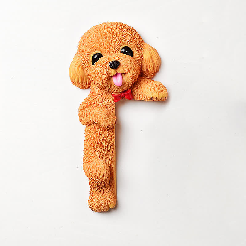 Nimara Ritual Hand-Painted Resin Dog 3D Cute Decorative Switch Wall Sticker