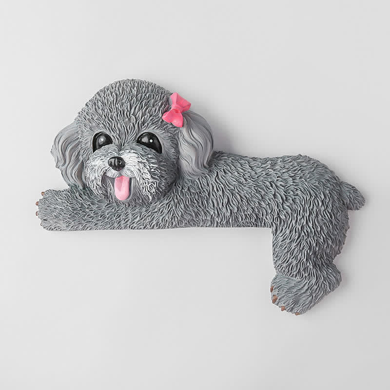 Nimara Ritual Hand-Painted Resin Dog 3D Cute Decorative Switch Wall Sticker