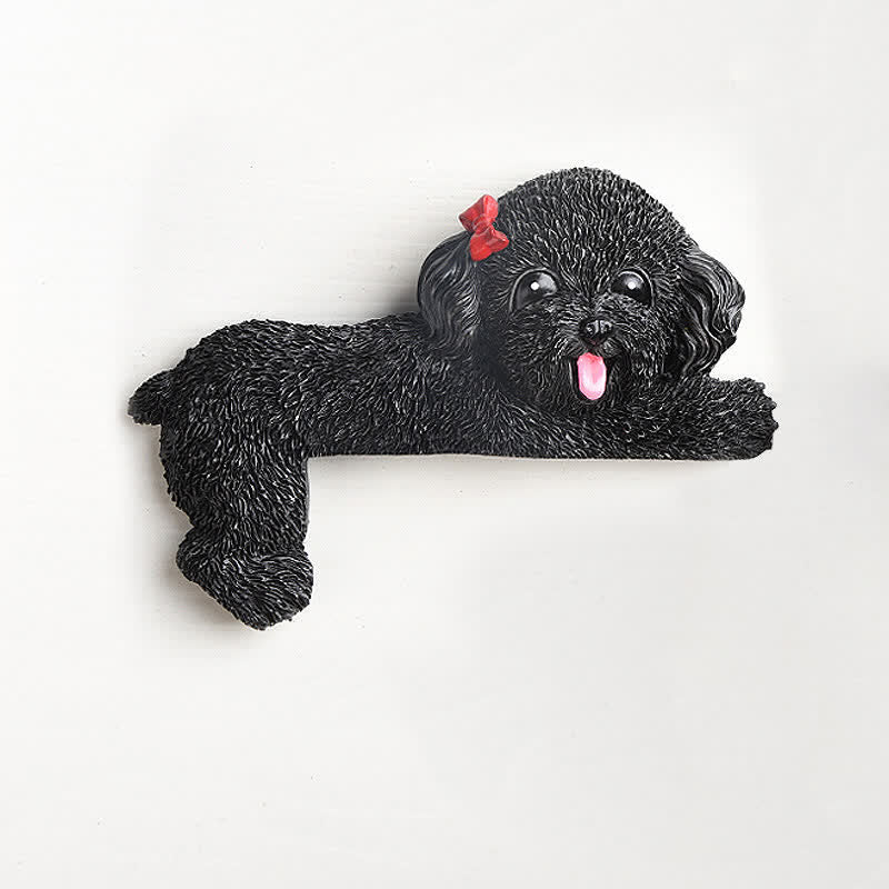 Nimara Ritual Hand-Painted Resin Dog 3D Cute Decorative Switch Wall Sticker
