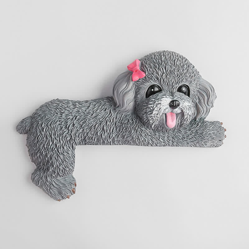Nimara Ritual Hand-Painted Resin Dog 3D Cute Decorative Switch Wall Sticker