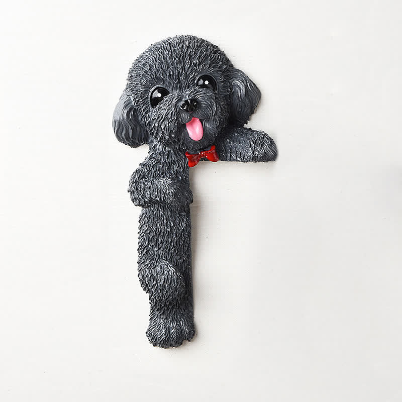 Nimara Ritual Hand-Painted Resin Dog 3D Cute Decorative Switch Wall Sticker