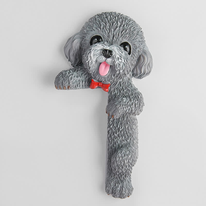 Nimara Ritual Hand-Painted Resin Dog 3D Cute Decorative Switch Wall Sticker