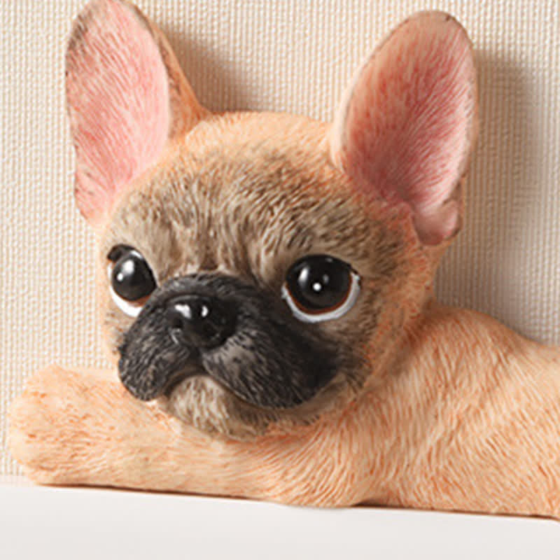 Nimara Ritual Hand-Painted Resin Dog 3D Cute Decorative Switch Wall Sticker