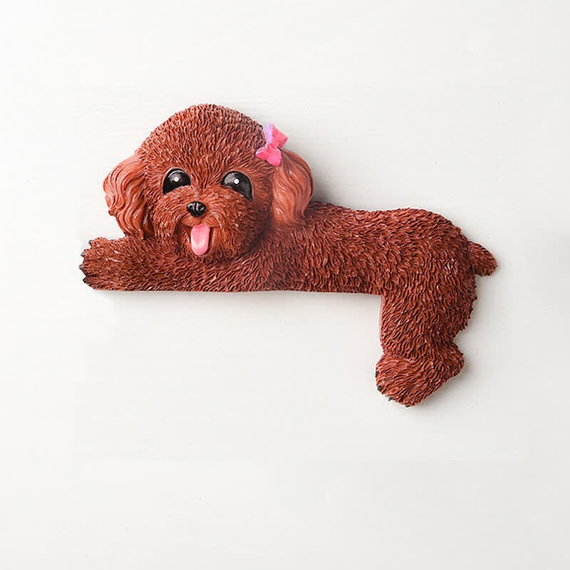 Nimara Ritual Hand-Painted Resin Dog 3D Cute Decorative Switch Wall Sticker
