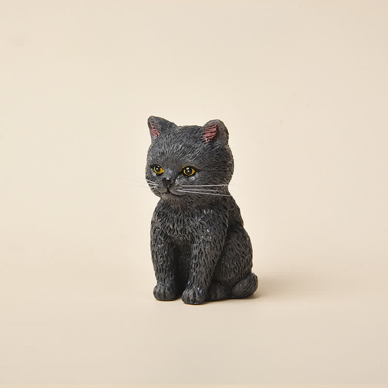 Nimara Ritual Painted Resin Gloomy Kitten Family Mini Cat Cute Animal Decor