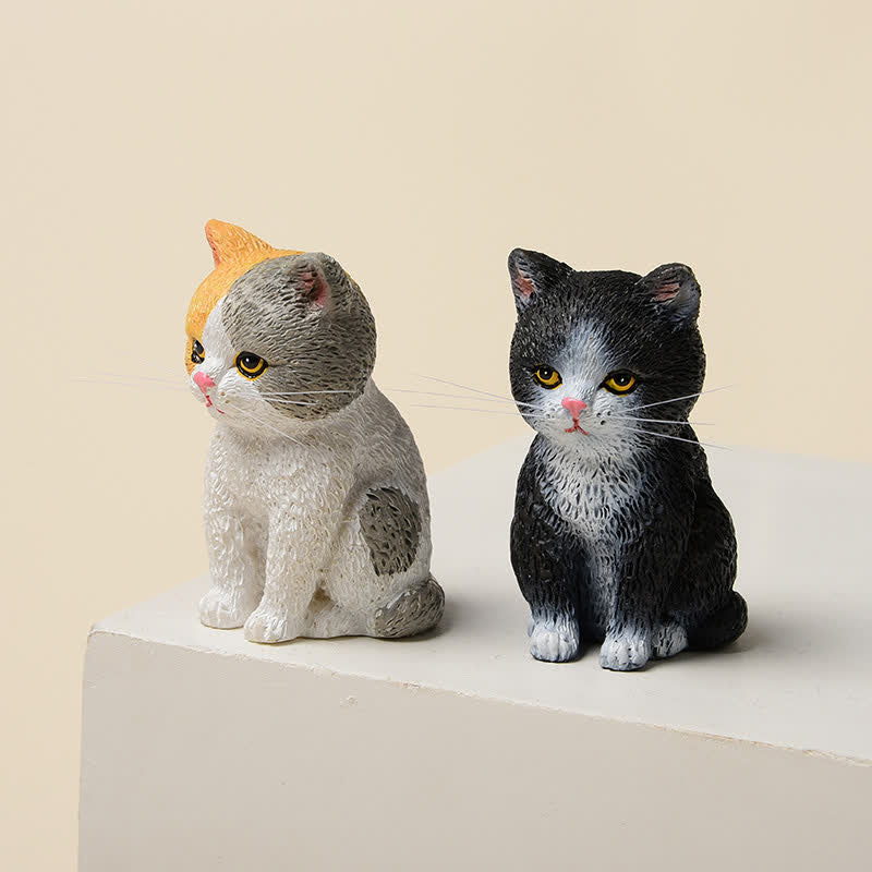 Nimara Ritual Painted Resin Gloomy Kitten Family Mini Cat Cute Animal Decor