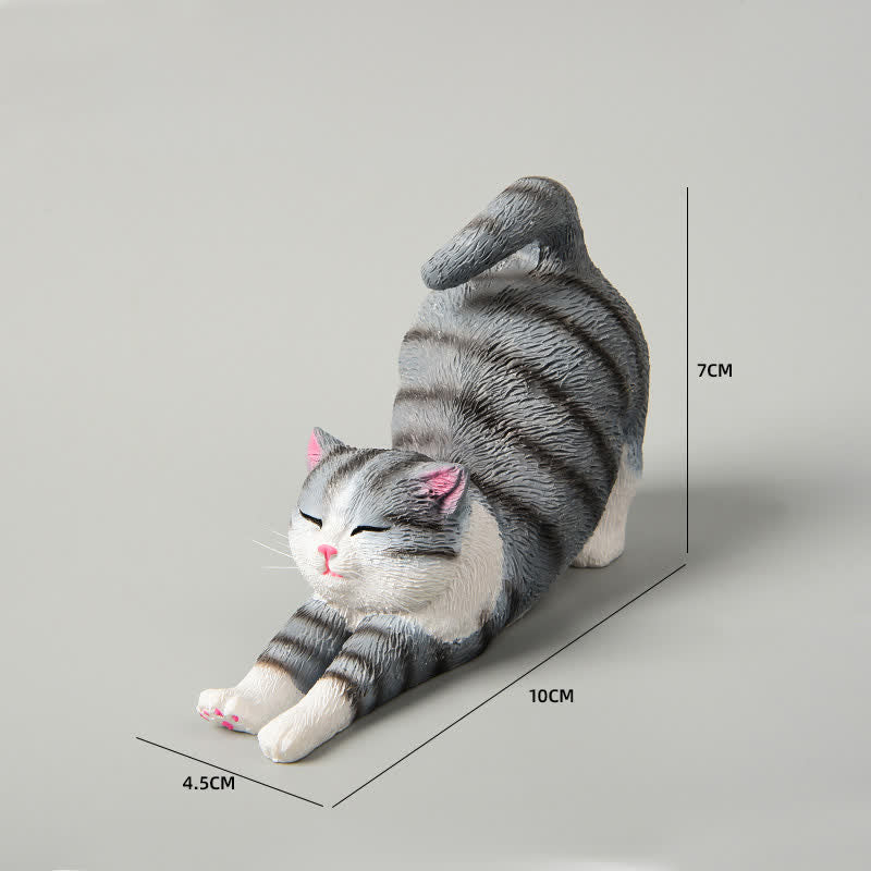 Nimara Ritual Hand-Painted Resin Lazy Kitten Animal Decoration