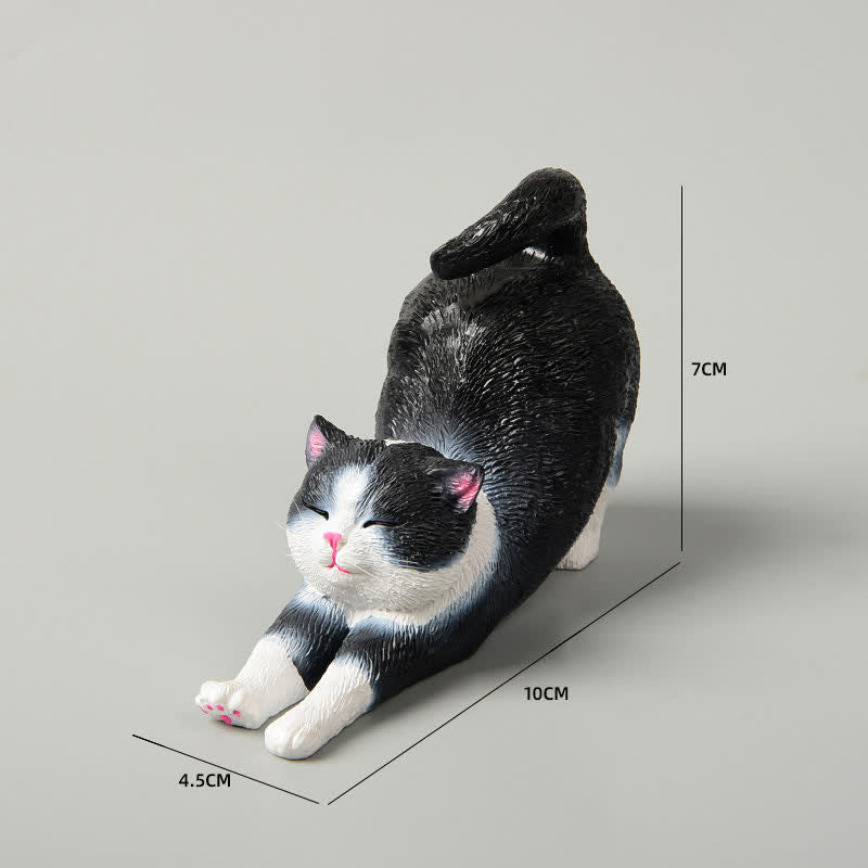 Nimara Ritual Hand-Painted Resin Lazy Kitten Animal Decoration