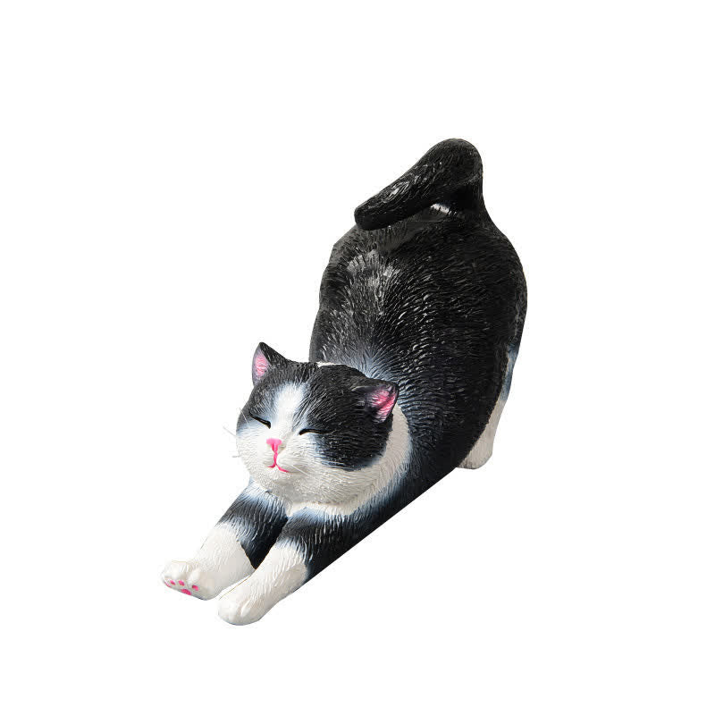 Nimara Ritual Hand-Painted Resin Lazy Kitten Animal Decoration