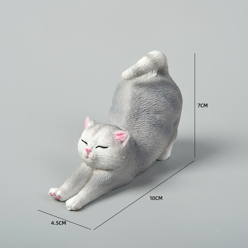Nimara Ritual Hand-Painted Resin Lazy Kitten Animal Decoration
