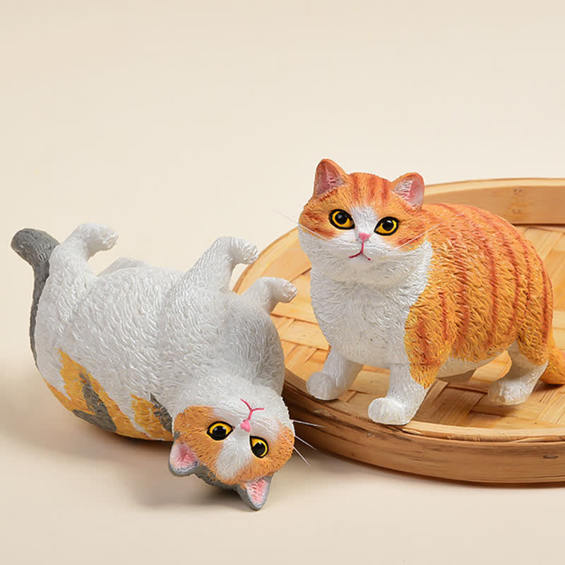 Nimara Ritual Painted Resin Little Chubby Cat Cute Animal Decor