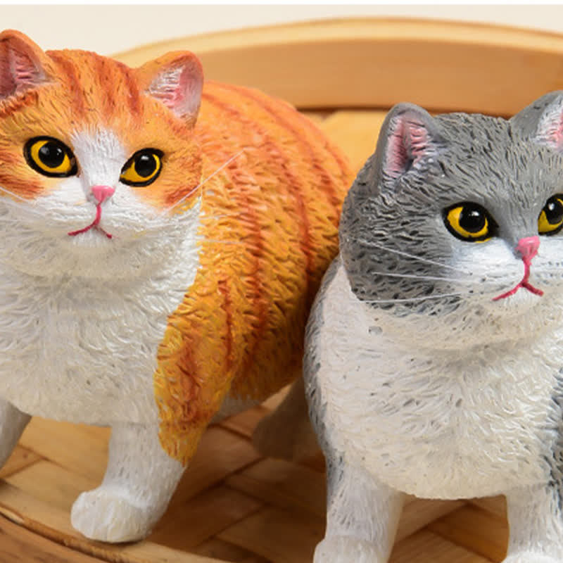 Nimara Ritual Painted Resin Little Chubby Cat Cute Animal Decor