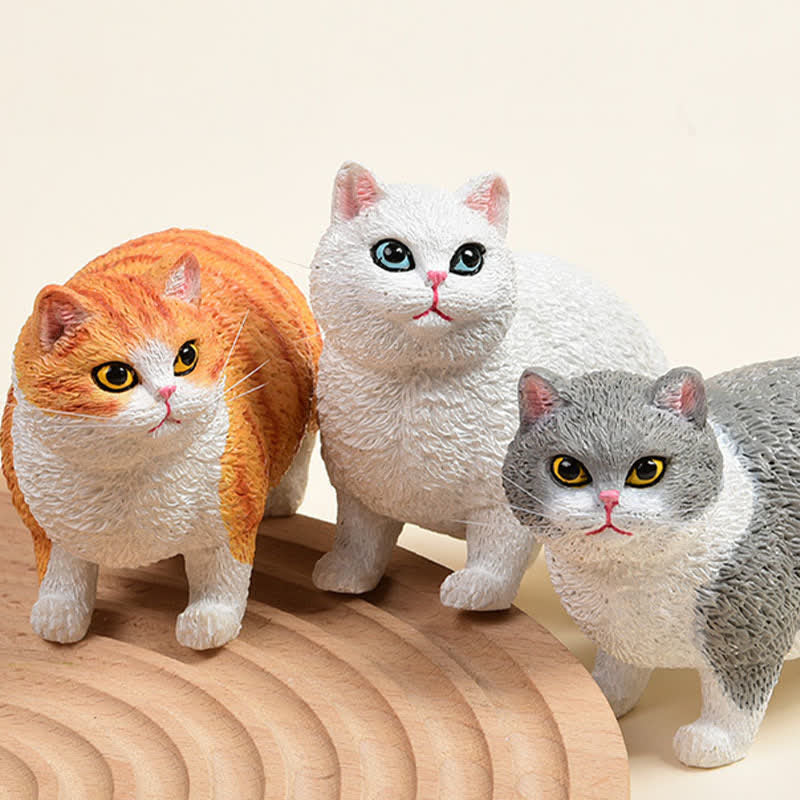 Nimara Ritual Painted Resin Little Chubby Cat Cute Animal Decor