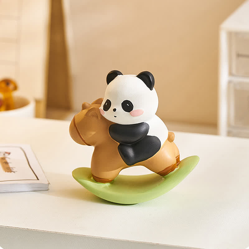 Nimara Ritual Resin Cute Panda Rocking Harmony Desktop Decor