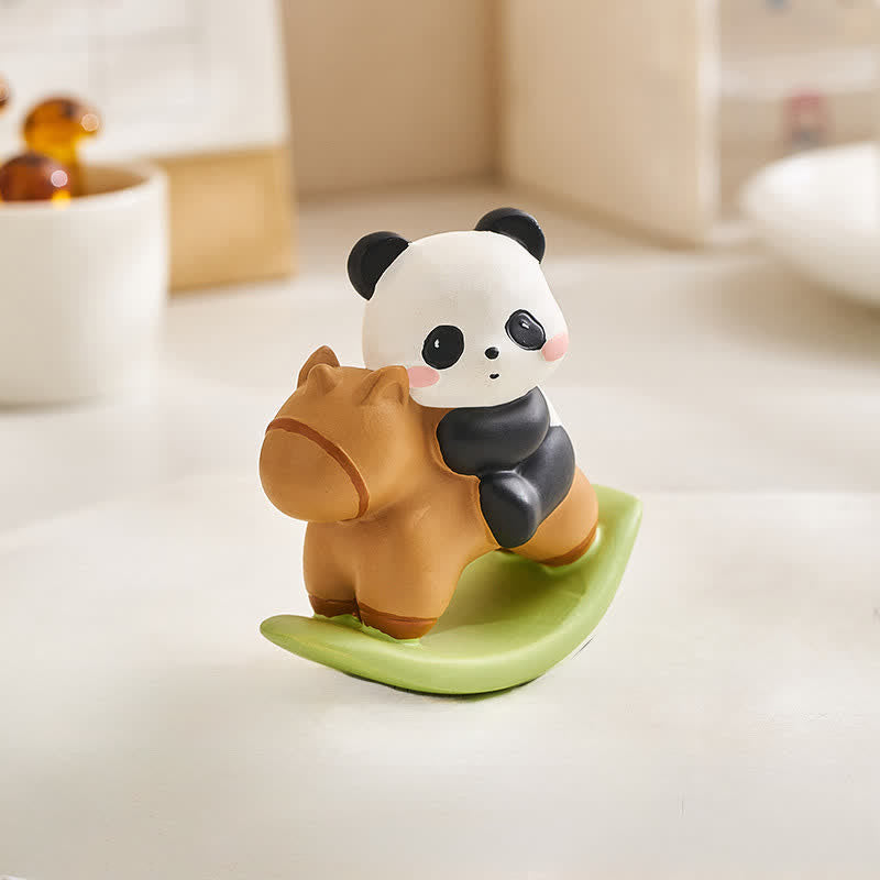 Nimara Ritual Resin Cute Panda Rocking Harmony Desktop Decor