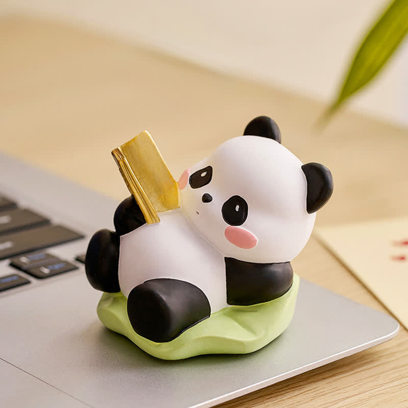 Nimara Ritual Resin Lotus Panda Phone Stand Cute Animal Decor