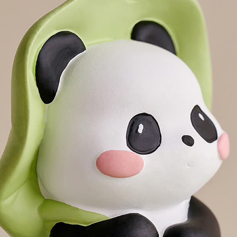 Nimara Ritual Resin Lotus Panda Phone Stand Cute Animal Decor