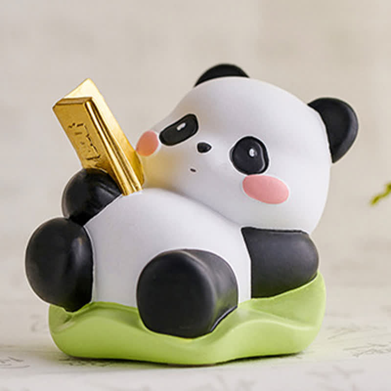Nimara Ritual Resin Lotus Panda Phone Stand Cute Animal Decor