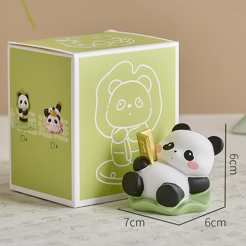 Nimara Ritual Resin Lotus Panda Phone Stand Cute Animal Decor