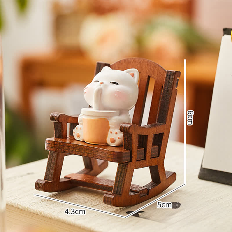 Nimara Ritual Resin Kawaii Animal Rocking Chair Comfort Desk Decor