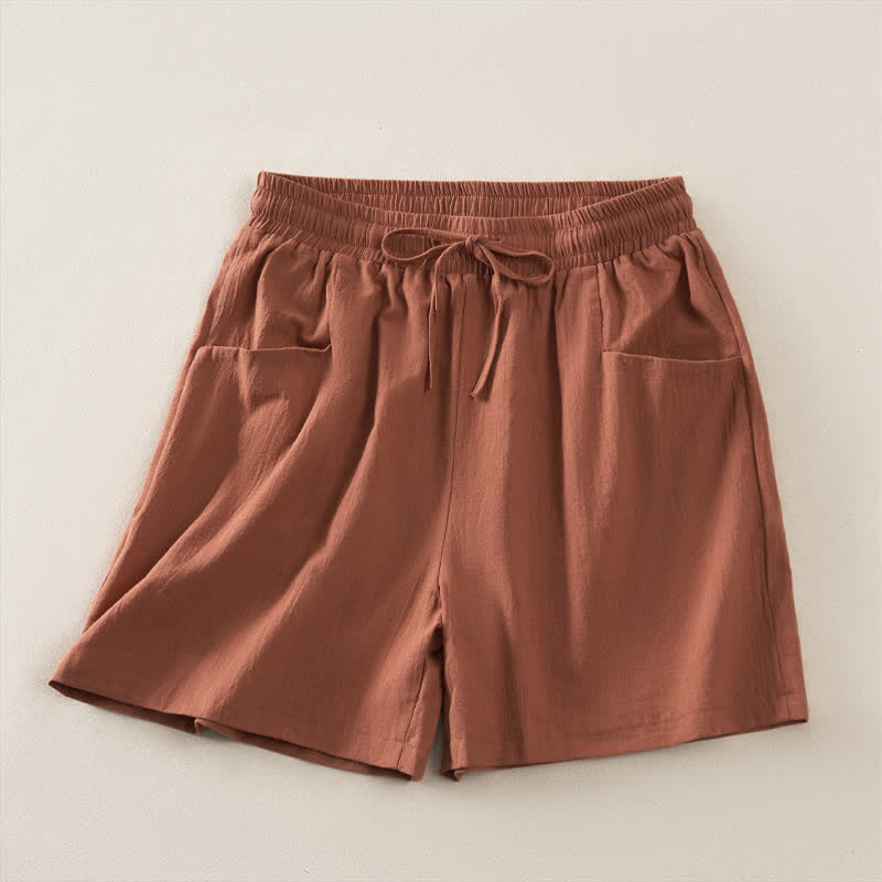 Nimara Ritual Summer Casual Minimalist Drawstring Solid Women's Shorts With Pocket