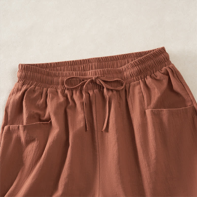Nimara Ritual Summer Casual Minimalist Drawstring Solid Women's Shorts With Pocket