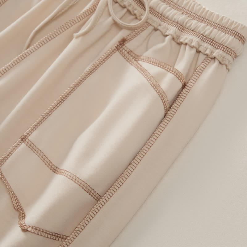 Nimara Ritual Summer Casual Minimalist Drawstring Patch Pocket Solid Ankle Pants Women's Straight Leg Pants With Pocket