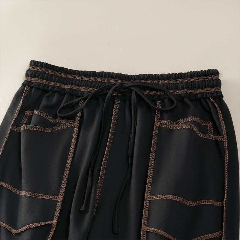 Nimara Ritual Summer Casual Minimalist Drawstring Patch Pocket Solid Ankle Pants Women's Straight Leg Pants With Pocket