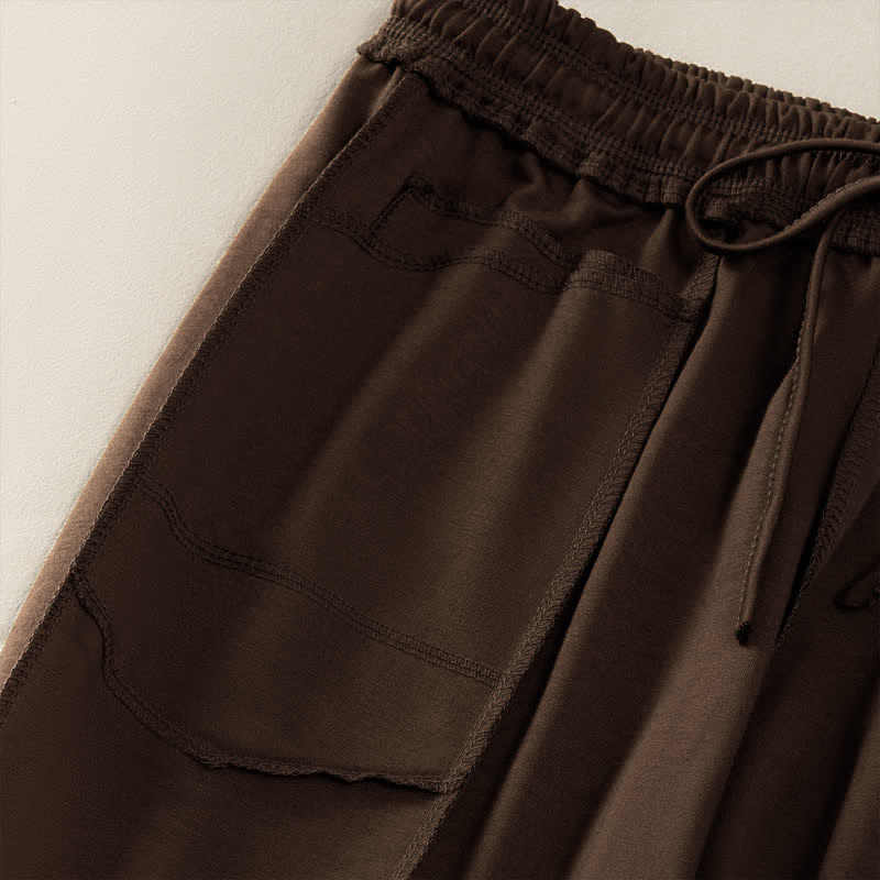 Nimara Ritual Summer Casual Minimalist Drawstring Patch Pocket Solid Ankle Pants Women's Straight Leg Pants With Pocket