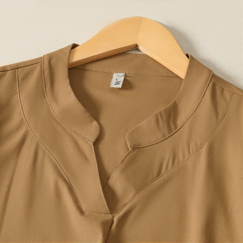 Nimara Ritual Summer Minimalist Simple Solid Women's Short Sleeve Dresses With Pocket