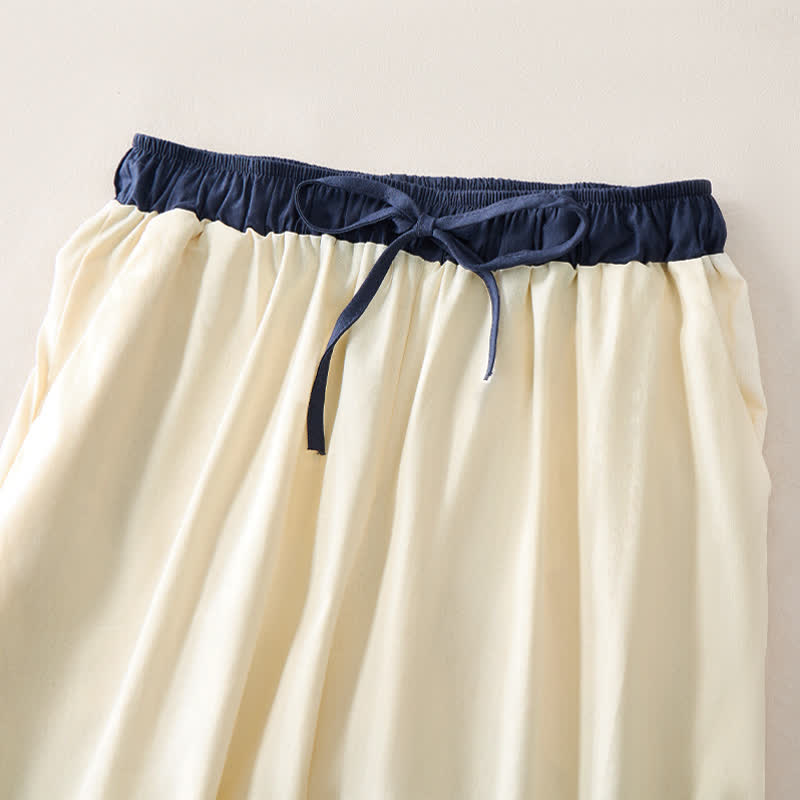 Nimara Ritual Summer Casual Drawstring Solid Cropped Pants Women's Straight Leg Pants With Pocket