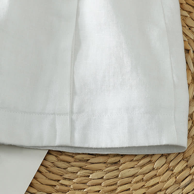 Nimara Ritual Summer Tang Style Minimalist Mandarin Collar Button-Up Solid Women's Sleeveless Shirts Tank Top With Pocket