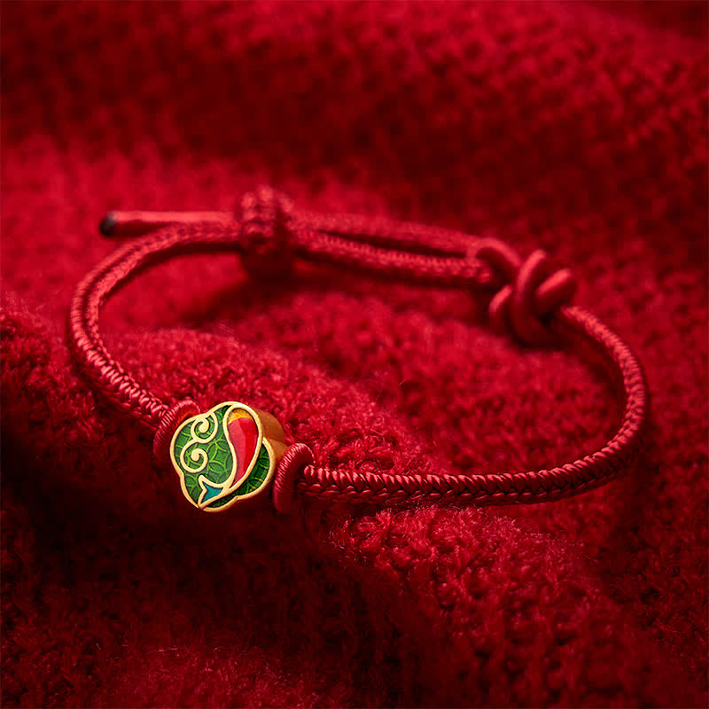 Nimara Ritual Handmade Red String Double Koi Fish Protection Braided Cord Adjustable Bracelet