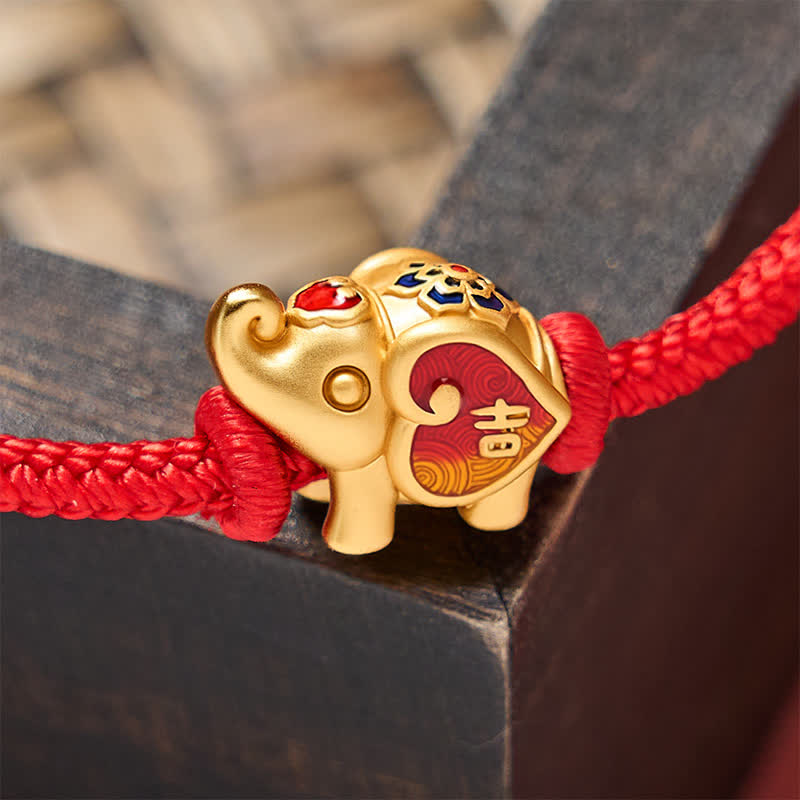 Nimara Ritual Handmade Red String Elephant Love Heart Protection Braided Adjustable Bracelet