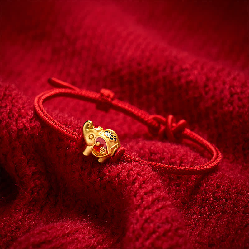 Nimara Ritual Handmade Red String Elephant Love Heart Protection Braided Adjustable Bracelet