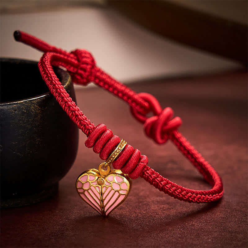 Nimara Ritual Handmade Braided Red String Love Heart Charm Protection Luck Bracelet