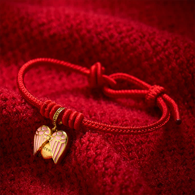 Nimara Ritual Handmade Braided Red String Love Heart Charm Protection Luck Bracelet