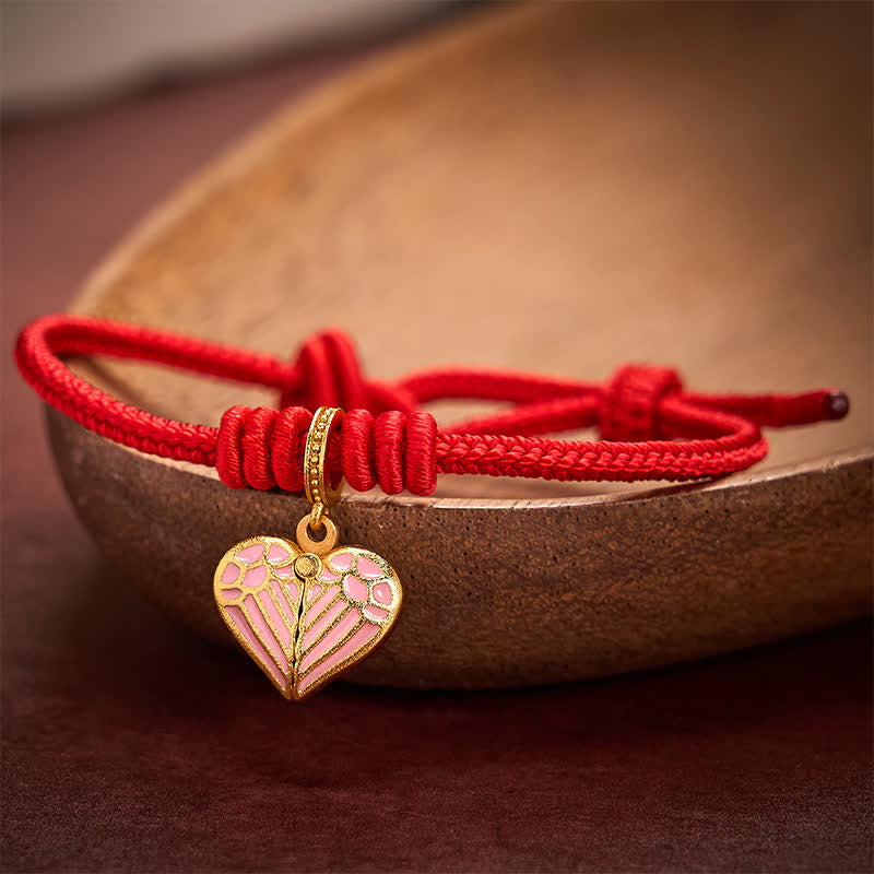 Nimara Ritual Handmade Braided Red String Love Heart Charm Protection Luck Bracelet