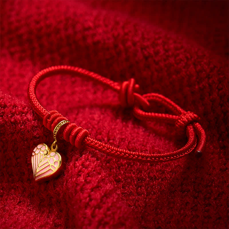 Nimara Ritual Handmade Braided Red String Love Heart Charm Protection Luck Bracelet