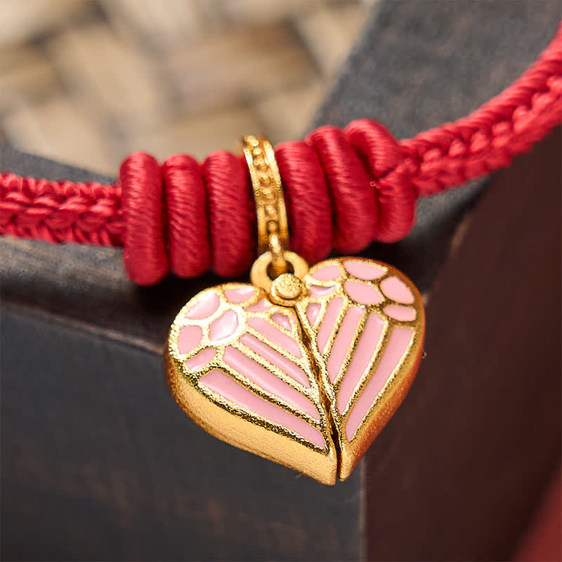 Nimara Ritual Handmade Braided Red String Love Heart Charm Protection Luck Bracelet