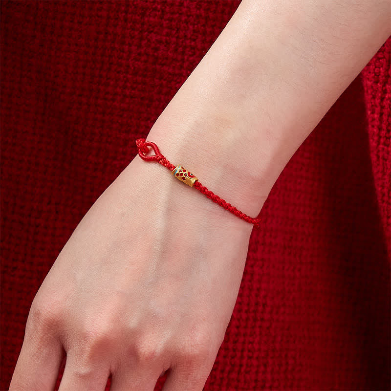 Nimara Ritual Hand-Woven Red String Koi Fish Luck Braided Cord Bracelet