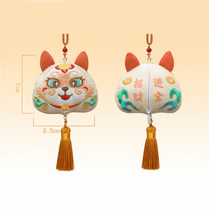 Nimara Ritual Chinese Zodiac Embroidered Dragon Tiger Tassel Luck Cute Animal Decor
